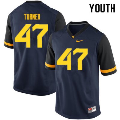 Youth West Virginia Mountaineers NCAA #47 Joseph Turner Navy Authentic Nike Stitched College Football Jersey ZJ15G75RF